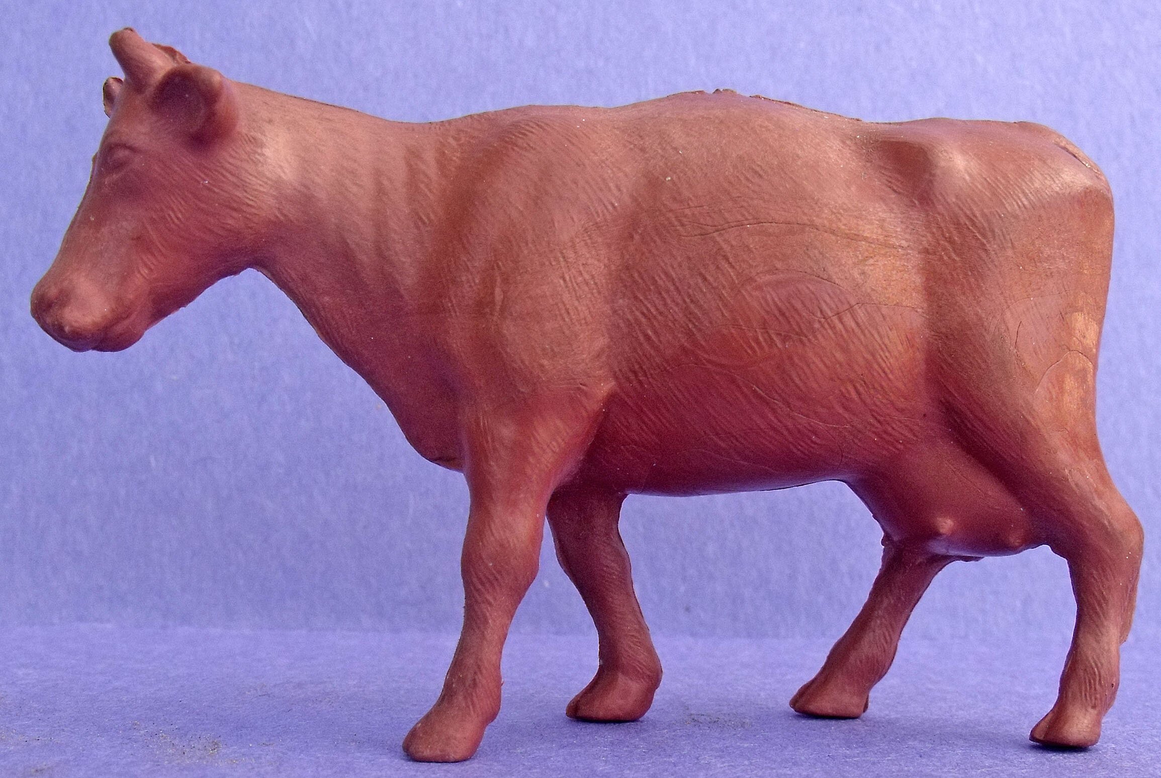 Brown plastic 2nd Series 1960s  54mm Scale Marx Calf from Farm Playset 