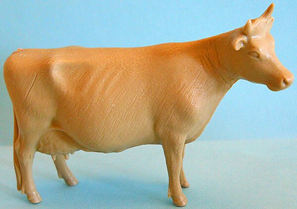 2nd Series 1960s  54mm Scale Brown plastic Marx Calf from Farm Playset 