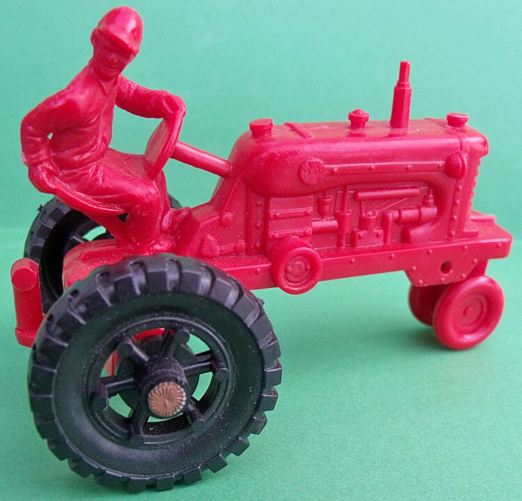 Vintage LOUIS MARX Tractor HAPPI TIME Play Set Playset Green Plastic Farming Toy 