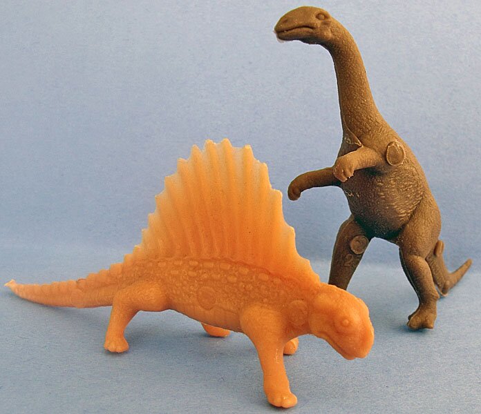 Red Plastic Struthiomimus   MPC  Prehistoric  Dinosaur